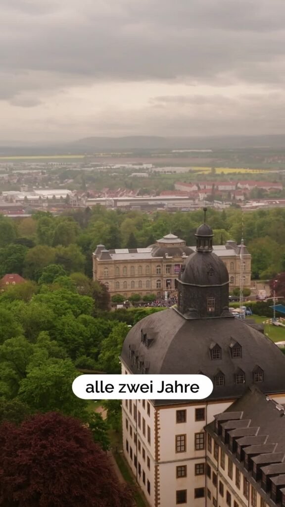 Luftaufnahme im Film über die Friedenstein Stiftung Gotha